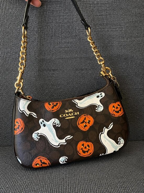 Coach Handbags - Coach Teri Shoulder Bag in Signature Canvas with Spooky Halloween Print